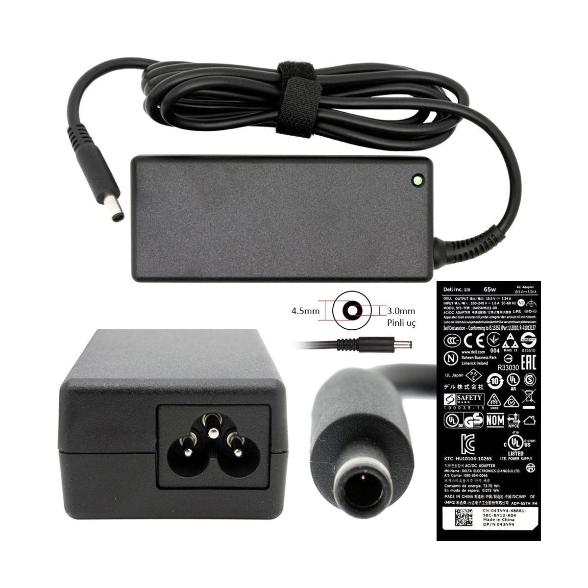 Noteware 19.5V 3.34A Adaptör 9RN2C Uyumlu