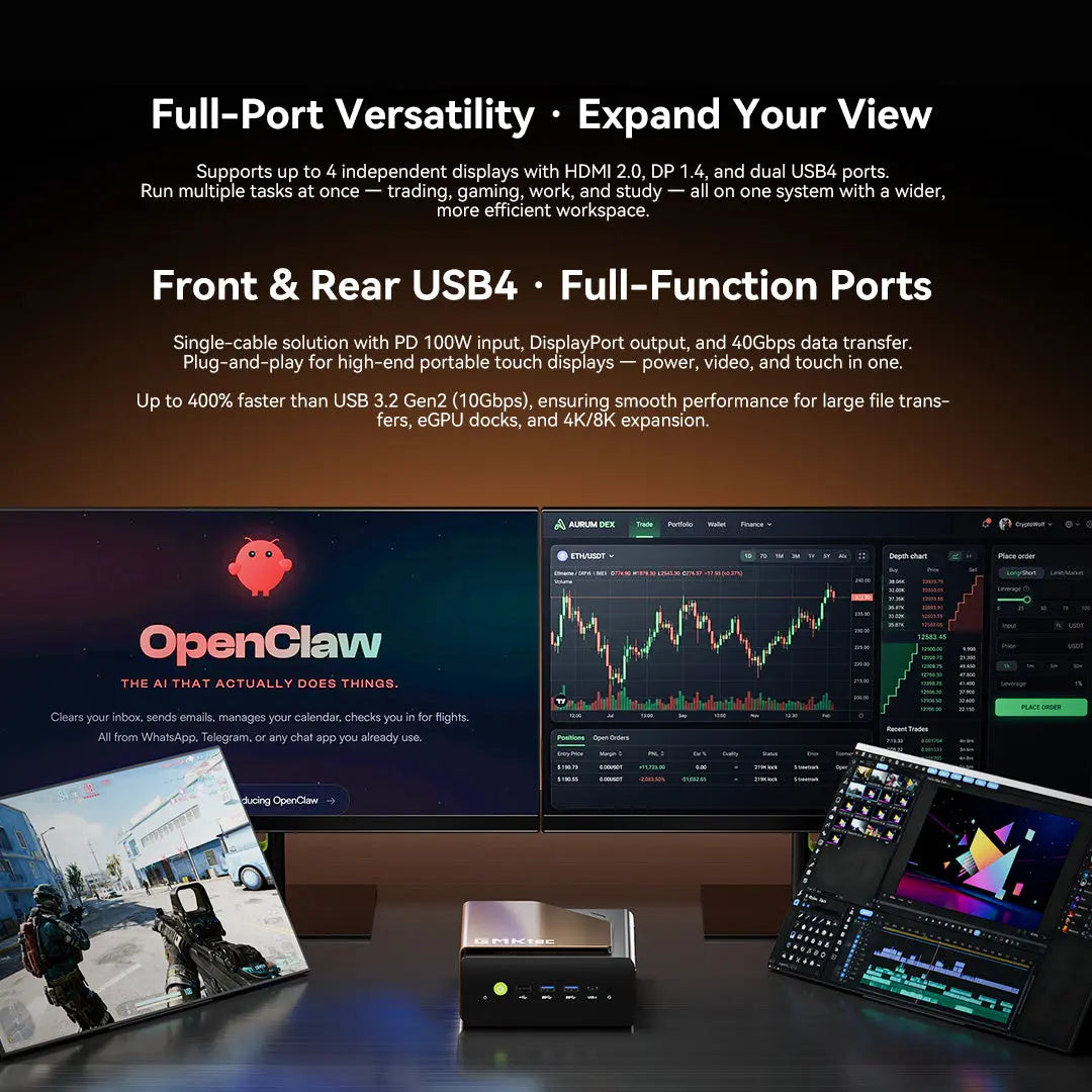GMKtec EVO-T2 Intel® Core™ Ultra X7 358H AI Mini Bilgisayar — Ön Sipariş