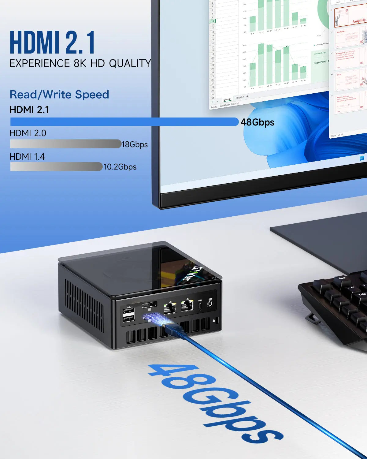 GMKtec K8 Plus AMD Ryzen™ 7 8845HS Gaming Mini Bilgisayar — Ön Sipariş