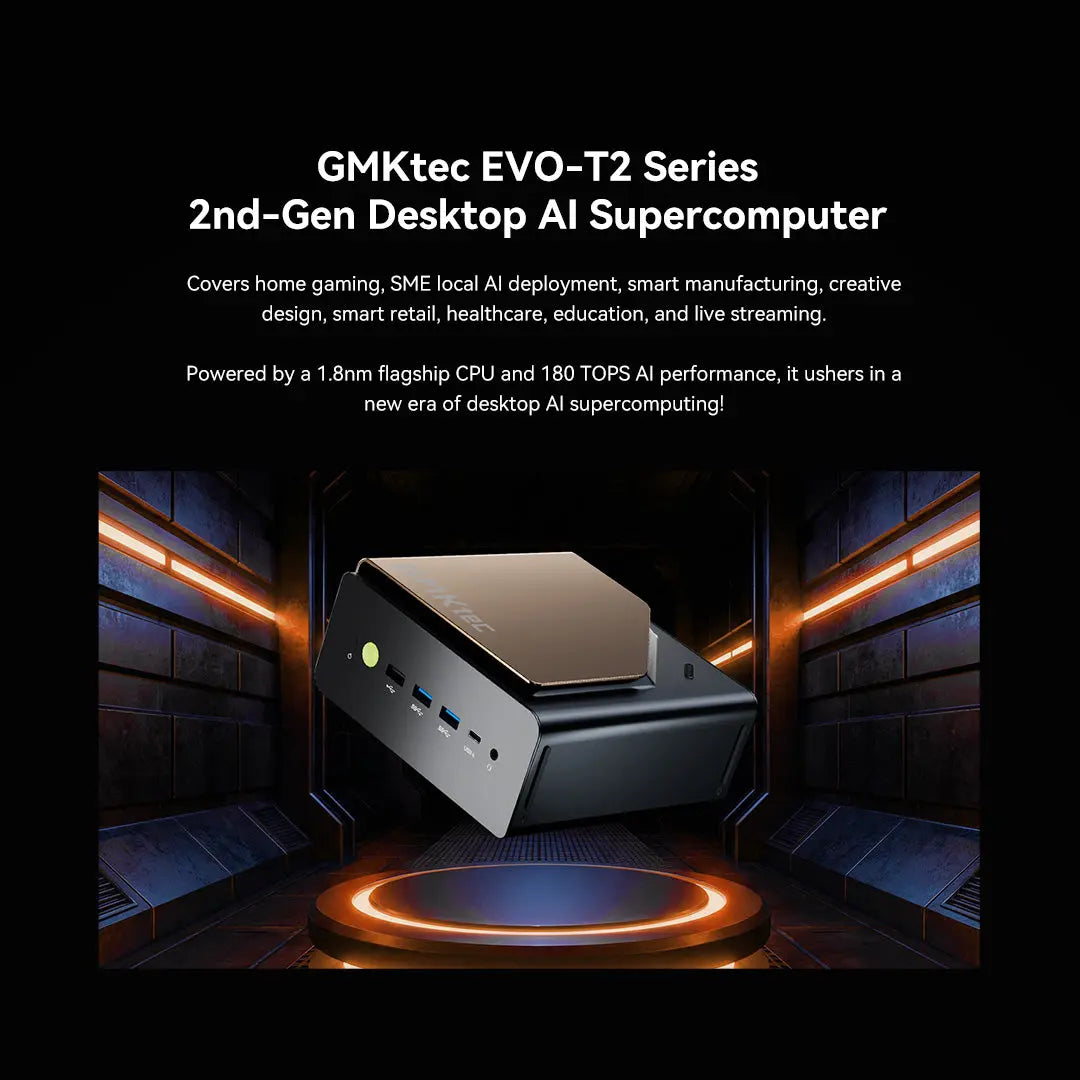 GMKtec EVO-T2 Intel® Core™ Ultra X7 358H AI Mini Bilgisayar — Ön Sipariş