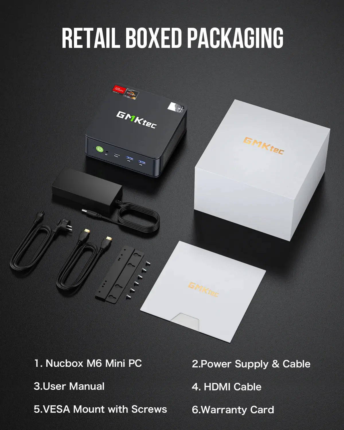 GMKtec NucBox M6 Mini Bilgisayar AMD® Ryzen™ 5 6600H — Ön Sipariş