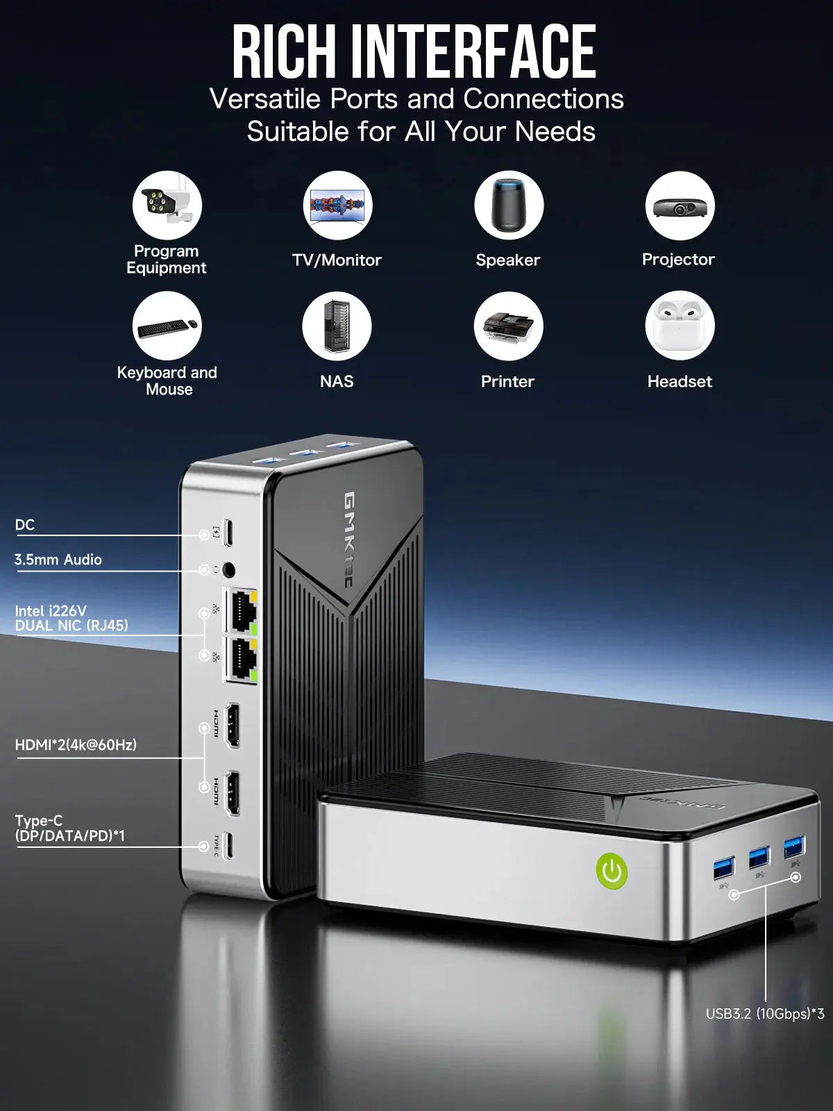GMKtec G9 Intel® Twin Lake N150 Dual-system 4-bay NAS Mini Bilgisayar — Ön Sipariş
