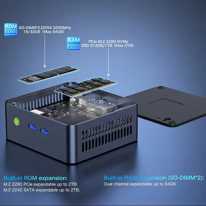 GMKtec NucBox M2 Mini Bilgisayar Intel® 11th Core™ i7 11390H — Ön Sipariş