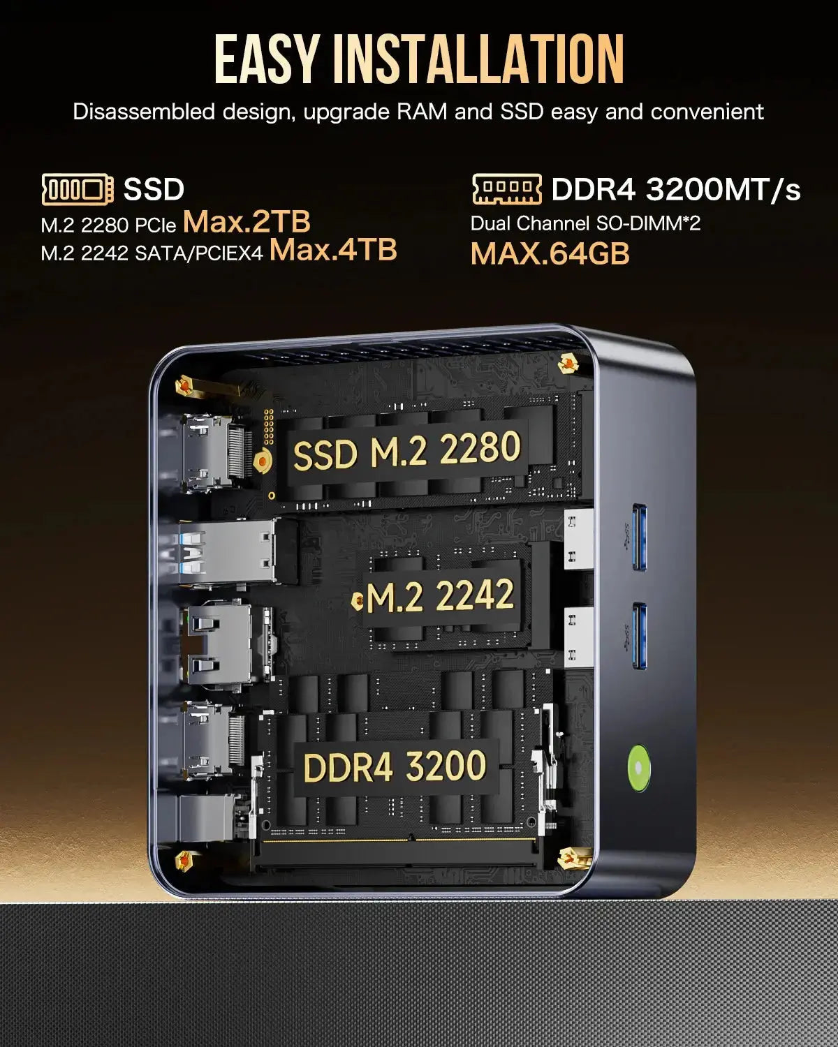 GMKtec NucBox M3 Plus Mini Bilgisayar Intel® 12th Core™ i9-12900HK — Ön Sipariş