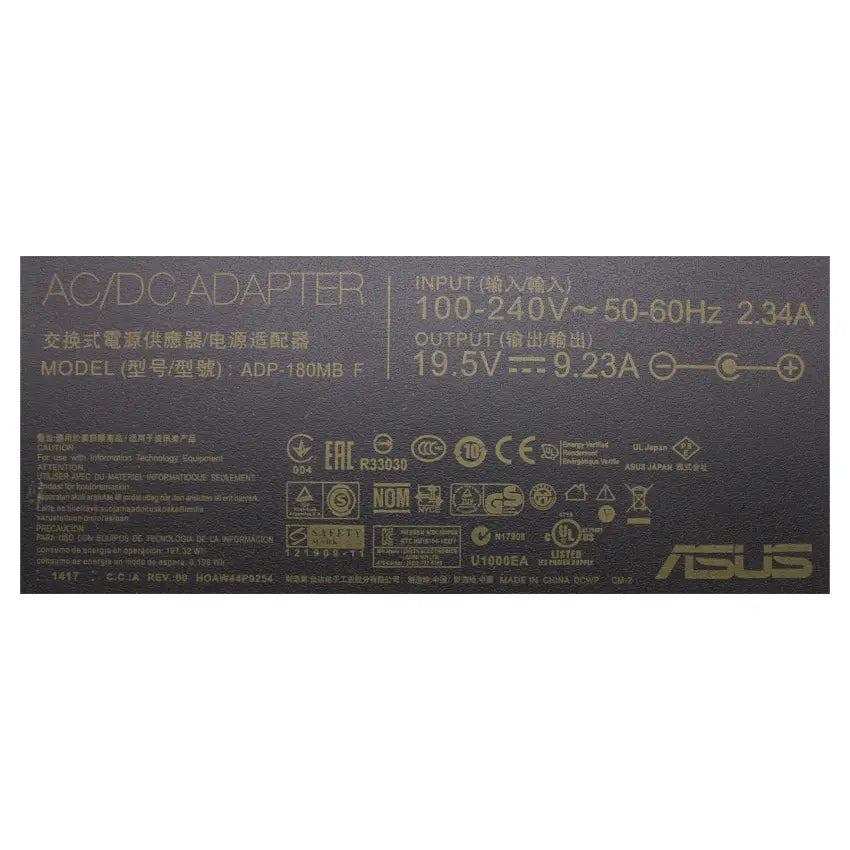 Noteware Asus Uyumlu MS-176K. ADP-180MB F GL751 G751 19V 9.32A 180W Notebook Adaptörü..