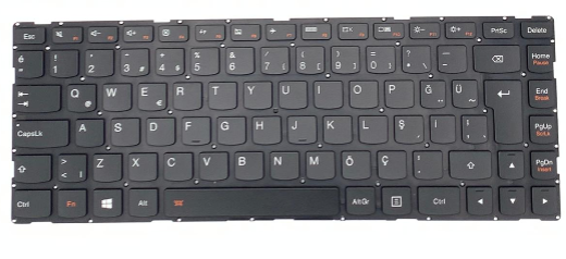Noteware Compatible with Lenovo U31-70 - Flex 3 14 - Yoga 500-14ISK Laptop Keypad Keyboard Turkish