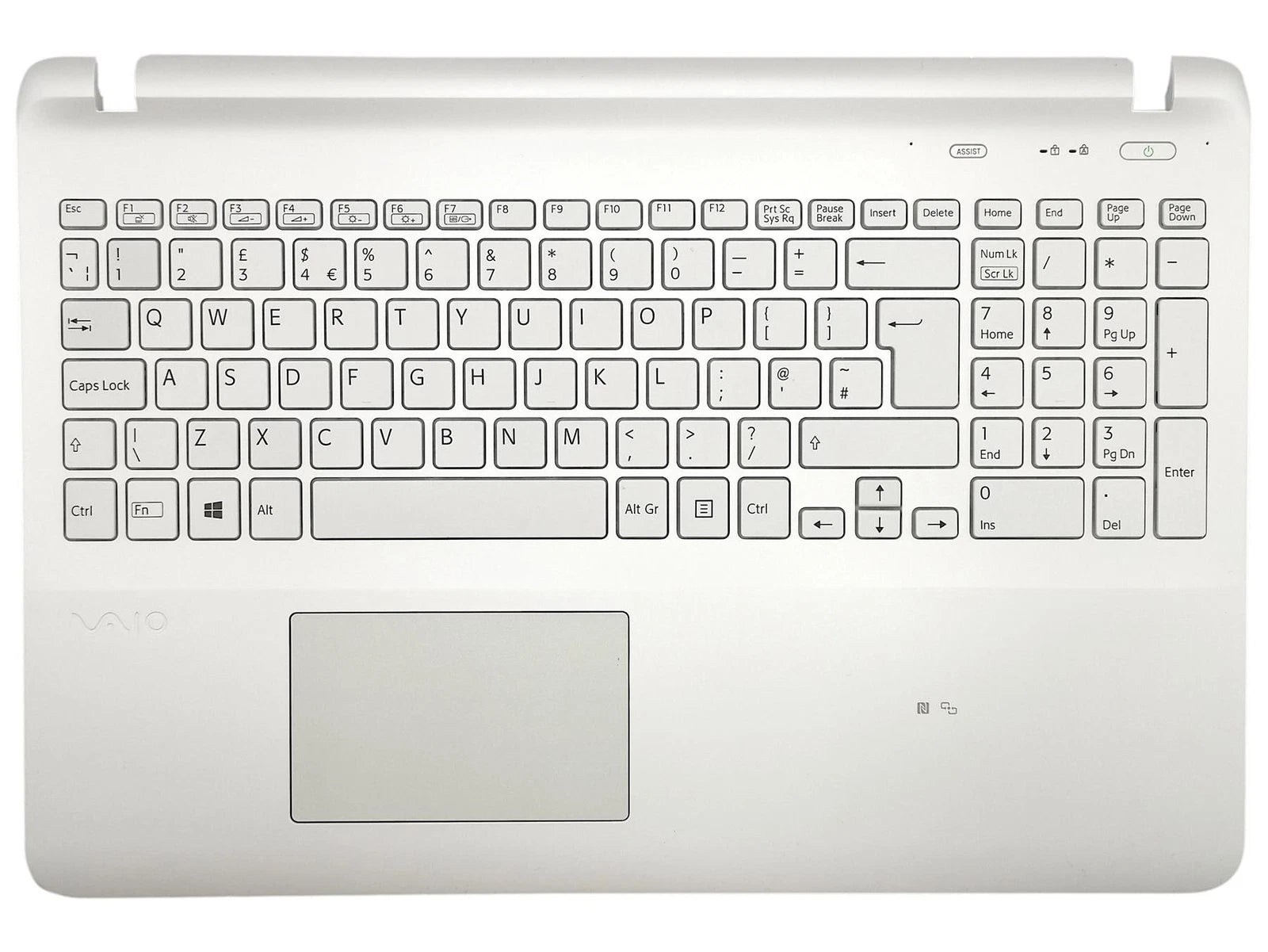 Noteware Sony Compatible Vaio Noteware Sony Compatible Vaio Svf152C29W SVF1521SSTW SVF153A1YW Keyboard Case White