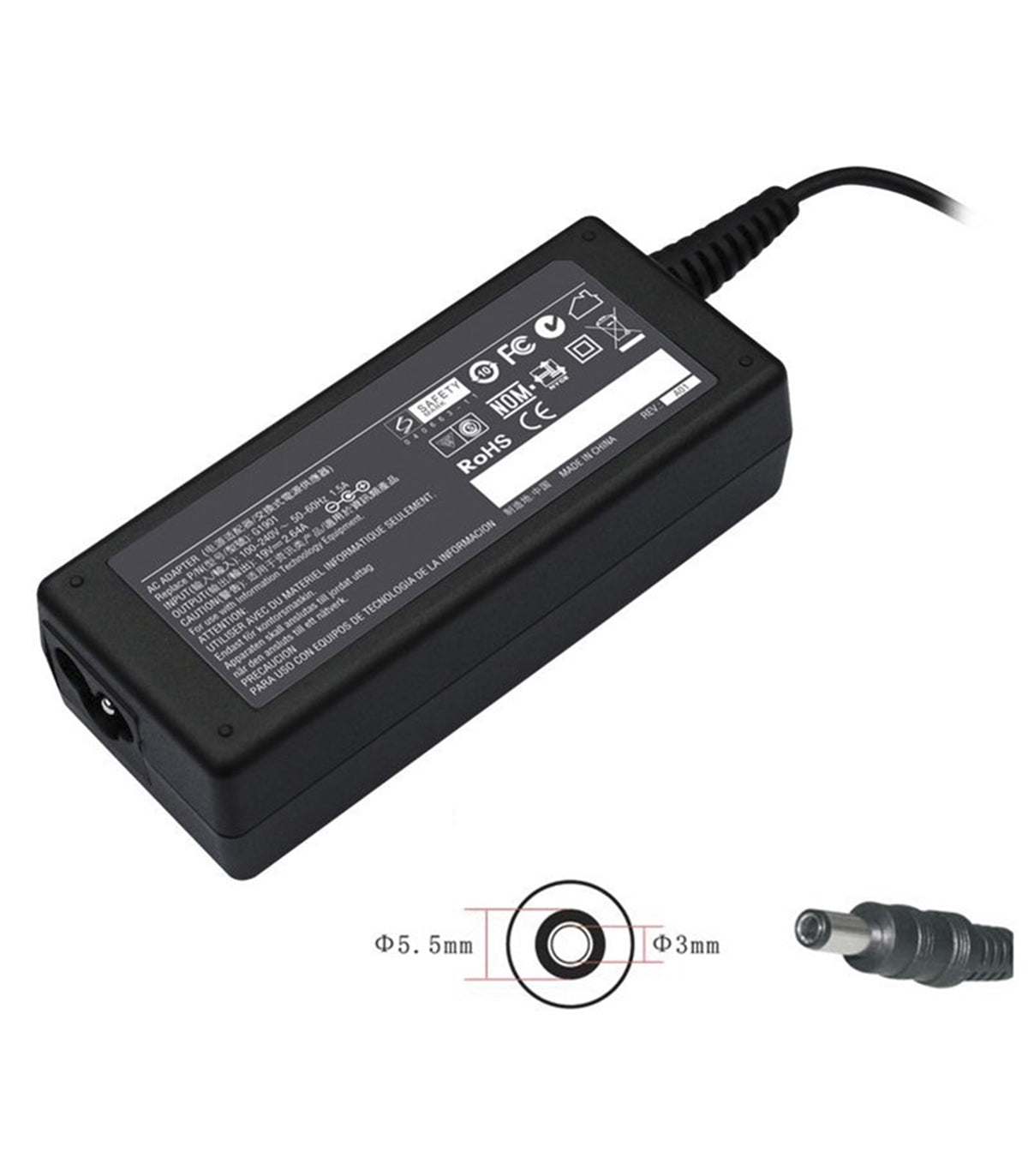 Samsung 19V 2.1A 40W AC Adaptör 5.5x3.0mm 900X N110 N120 N130 NC10 AD-4019 ADP-40MH