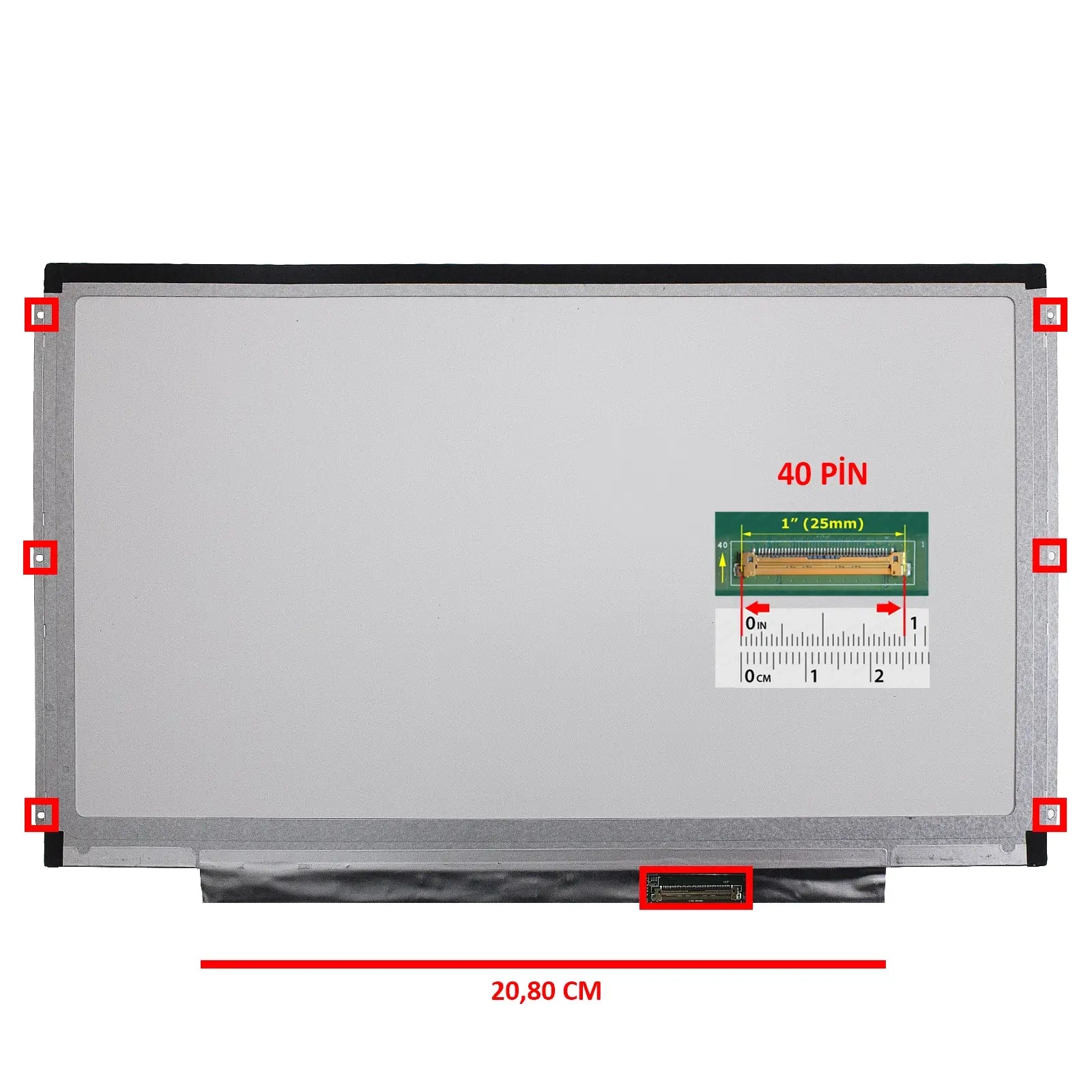 13.3'' Slim led N133BGE-L41 REV C1 N133BGE-L31 N133B6-L24 B133XW01 V.0 B133XW03 V.0 40 pin slim yandan vidalı