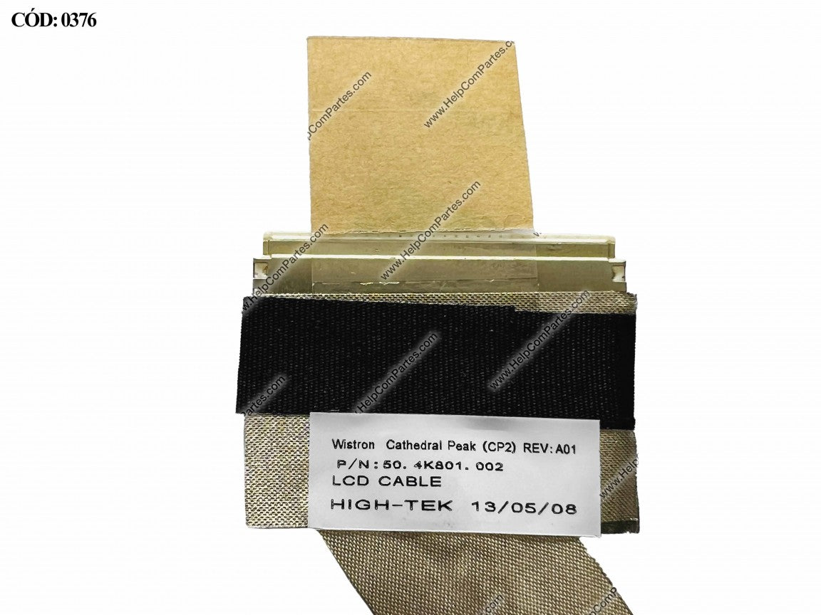 Noteware Acer Uyumlu Aspire 5235 5335 5335Z 5535 5635 5635G 5635Z 5720G 5735 5735Z LCD LED LVDS Flex Ekran Kablosu - 50.4K801.002 30Pin