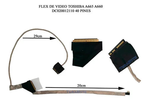 Noteware Toshiba Uyumlu Satellite A660 A660D A665 A665D LCD LED LVDS Ekran Kablosu - DC020012100