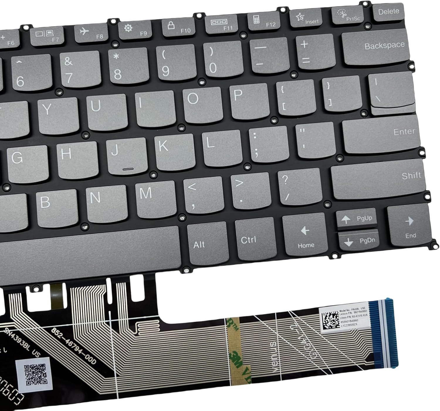 Noteware Lenovo Compatible Ideapad 5-14ALC05 Turkish Notebook Keyboard, Smoke Gray - KL-622