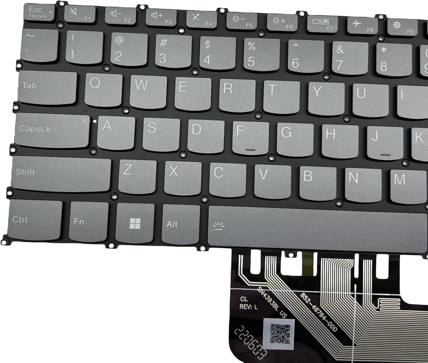 Noteware Lenovo Compatible Ideapad 5-14ALC05 Turkish Notebook Keyboard, Smoke Gray - KL-622