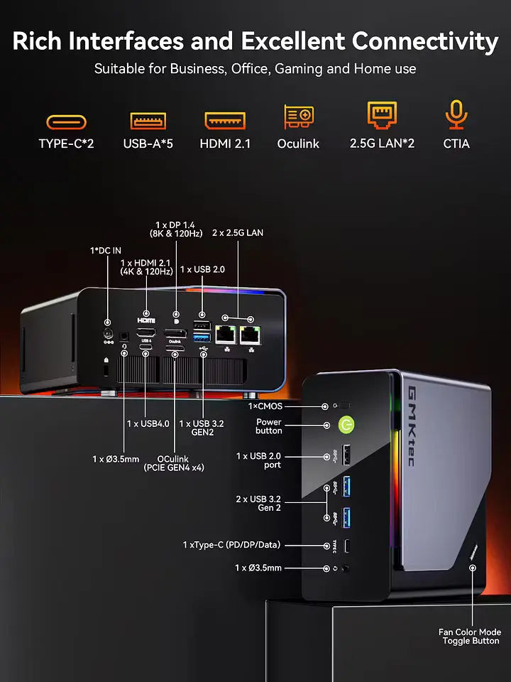 GMKtec K12 AMD Ryzen™ 7 H 255 Gaming Mini Bilgisayar — Ön Sipariş