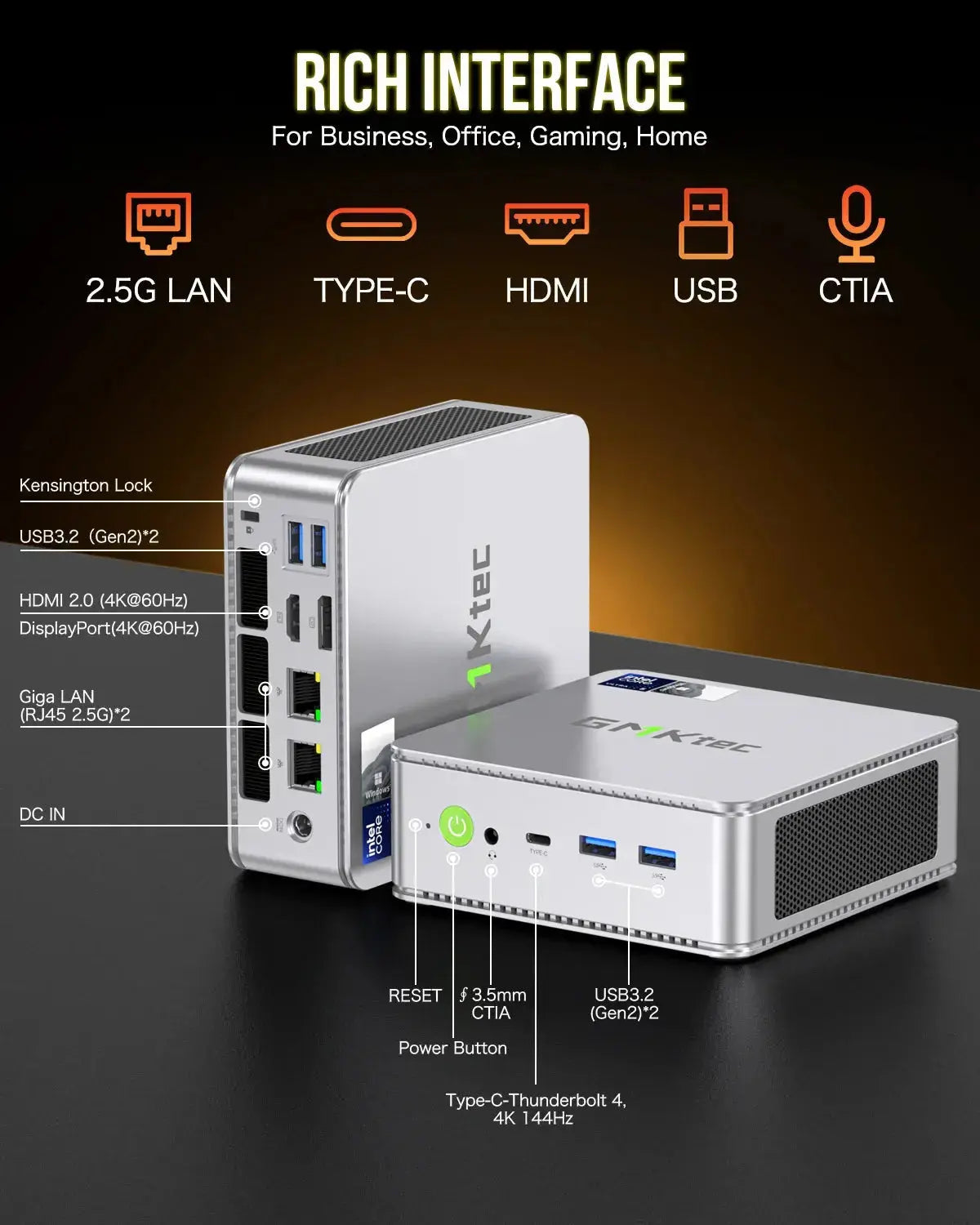 GMKtec K9 Intel® Ultra 5 125H Mini Bilgisayar — Ön Sipariş