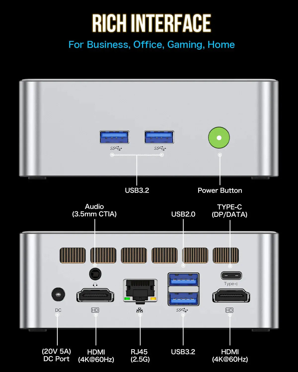 GMKtec NucBox M3 Mini Bilgisayar Intel® 12th Core™ i5 12450H — Ön Sipariş