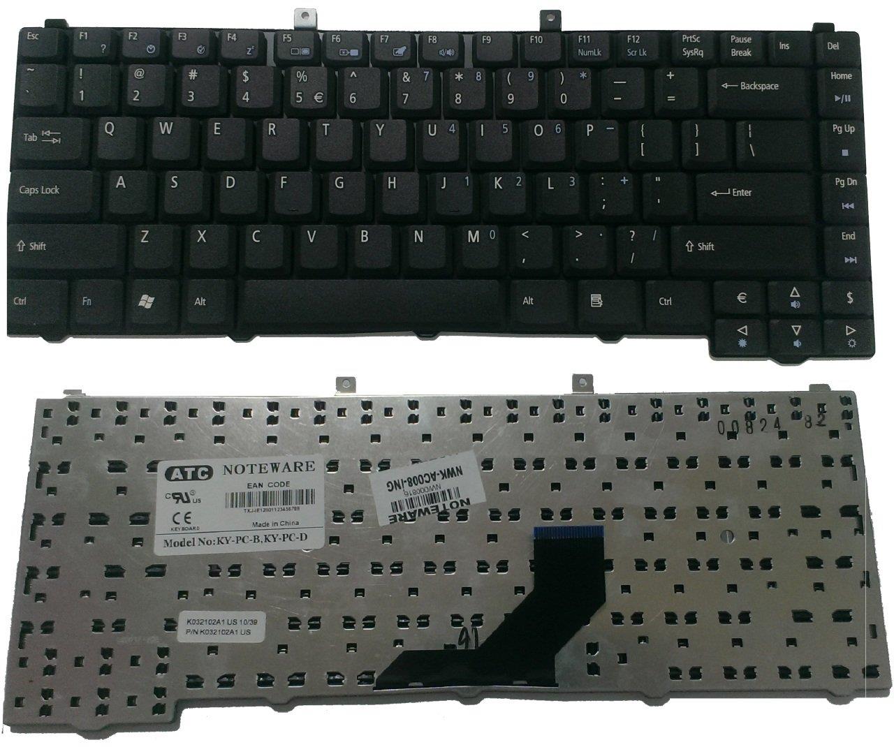 Noteware Compatible with Acer Aspire 5100 ENG BLACK Notebook Keyboard