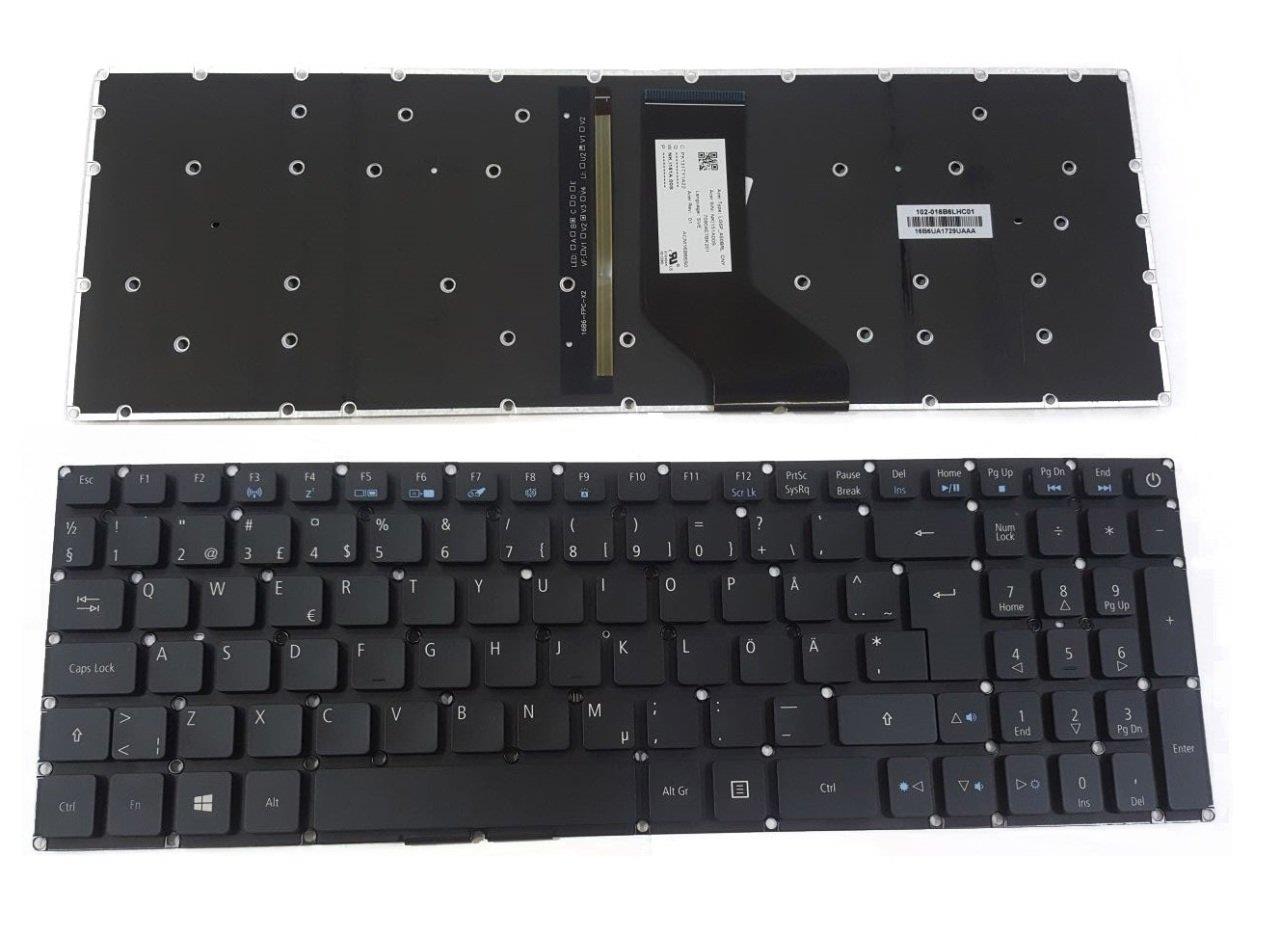 Noteware Acer Uyumlu Aspire E5-523 E5-553 E5-575 Iþýklý Laptop Klavyesi Tuþ Takýmý