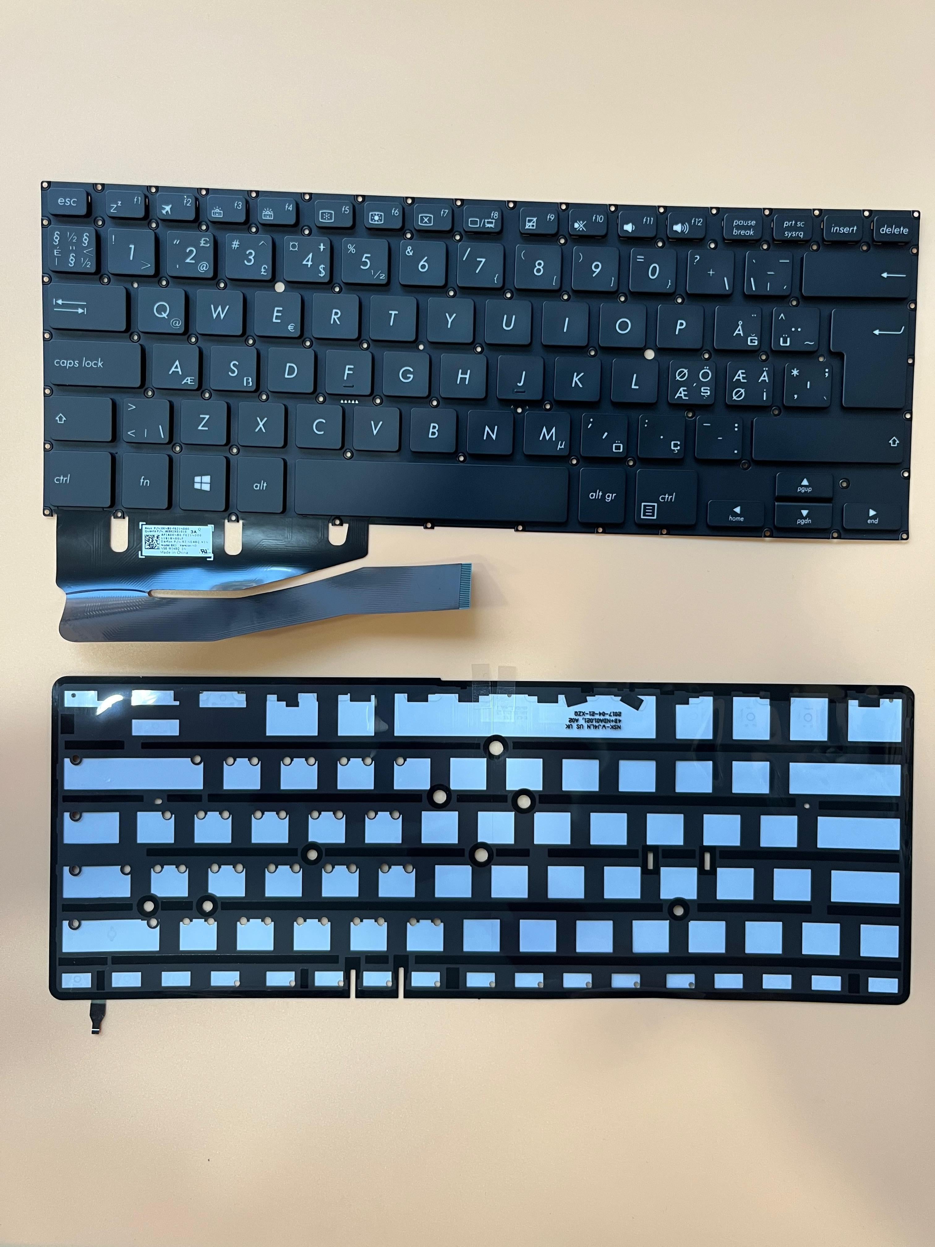 Noteware Asus Uyumlu Q405UA TP410U TP461U Laptop Led'li Klavyesi Tuþ Takýmý