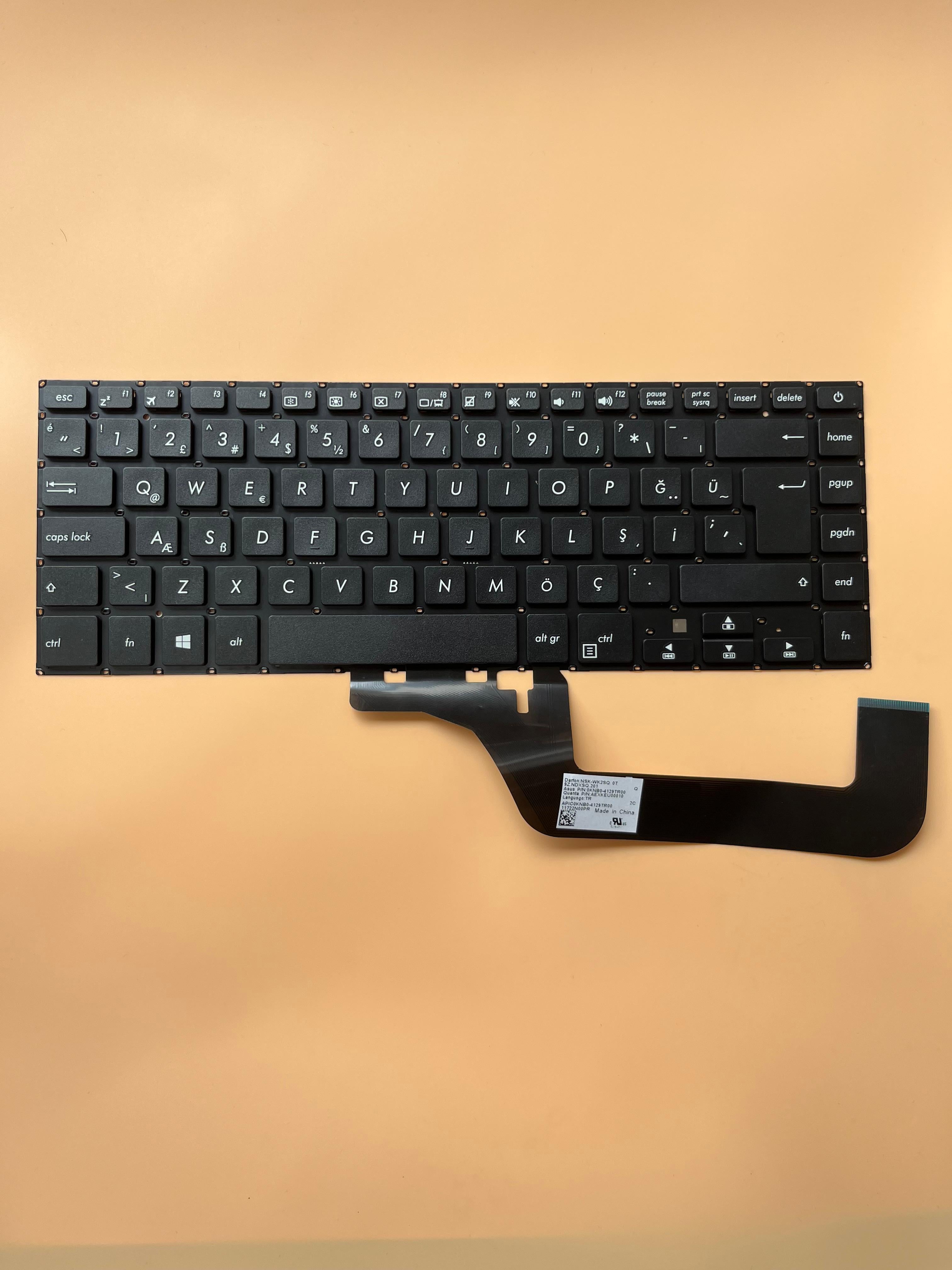 Noteware Asus Uyumlu X505 X505B X505BA X505Z X505ZA Türkçe Q Klavye - Siyah