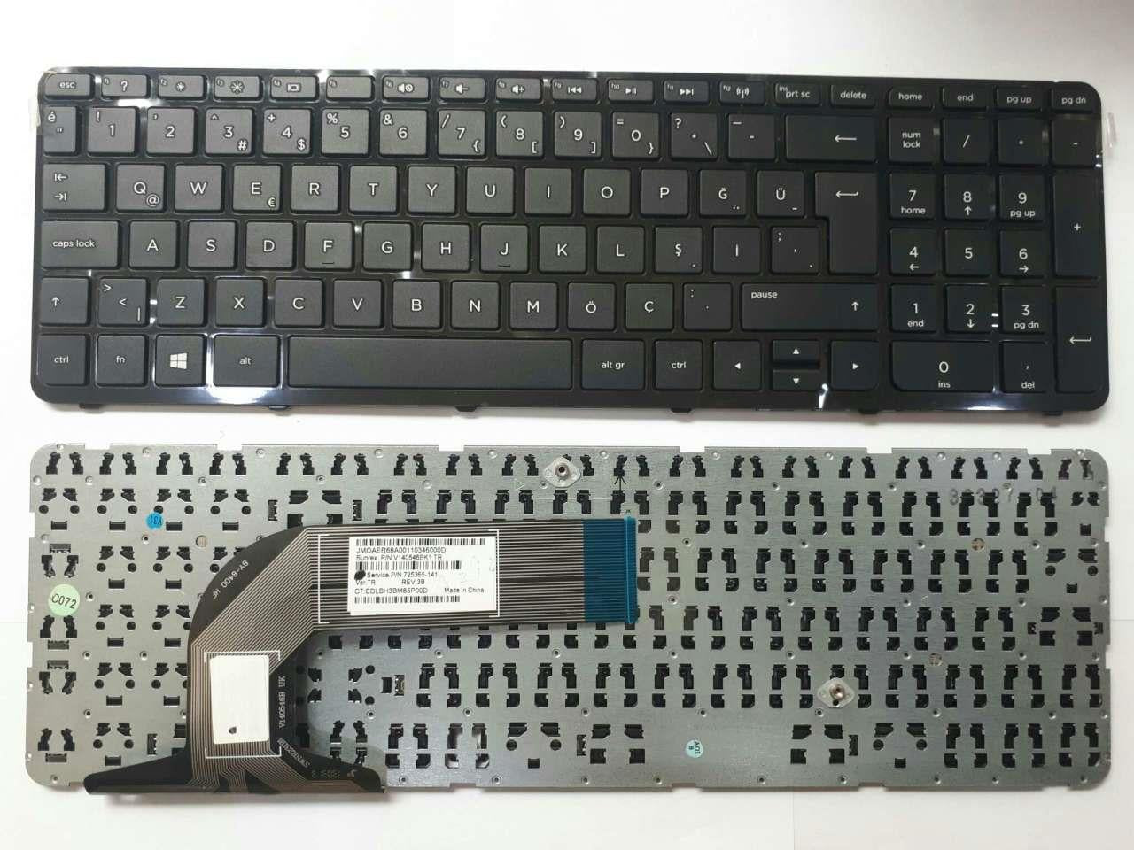 Noteware HP Uyumlu Pavilion 15-E 15-F 15-G 250 G3 Türkçe Q Klavye - Siyah