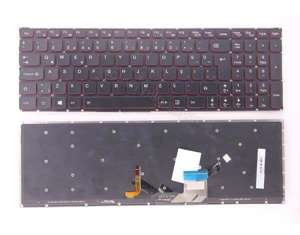 Noteware Lenovo Uyumlu IdeaPad Y50-70 / Y50-80 / U530 – LED Işıklı Laptop Klavye (Tuş Takımı)