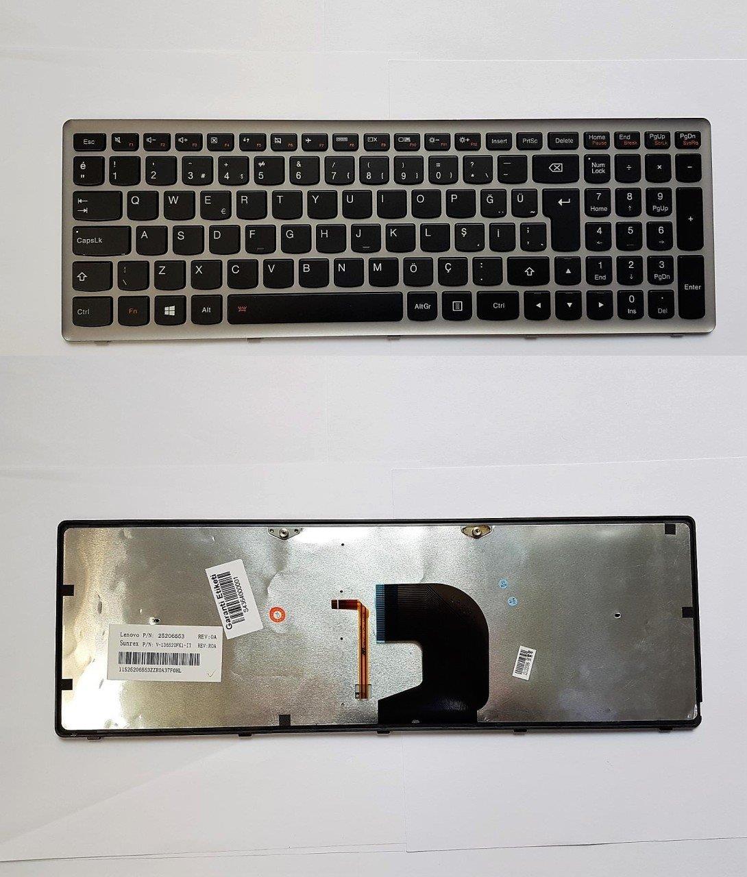Noteware Lenovo Compatible Ideapad Z500 20202 P500 20210 Turkish Notebook Keyboard - T6F1-TUR