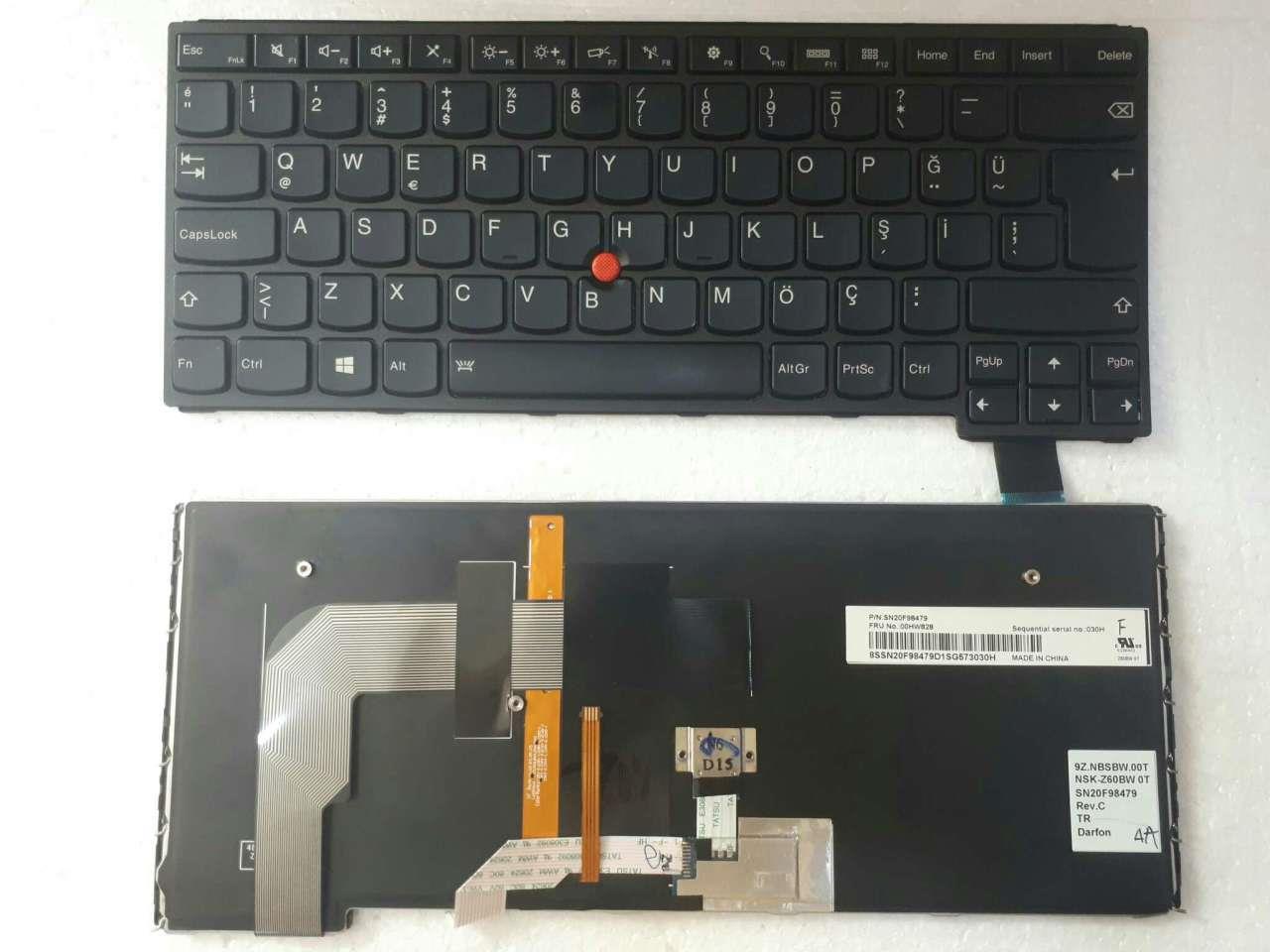 Noteware Lenovo Uyumlu Thinkpad S3 yoga 14 (TIP 20FY) 00HW809 notebook Türkçe klavye