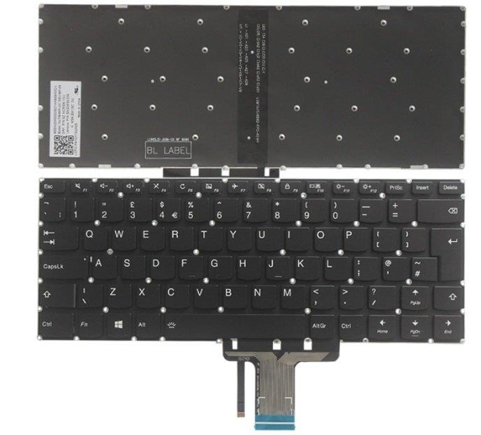 Noteware Lenovo Compatible Yoga 710-14IKB 710-14ISK Notebook Keyboard LED Black TR