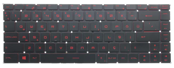 Noteware MSI Uyumlu Pulse GL66 GL76 Katana GF66 GF76 Türkçe Işıklı Notebook Klavyesi - MS-1582 MS-1583