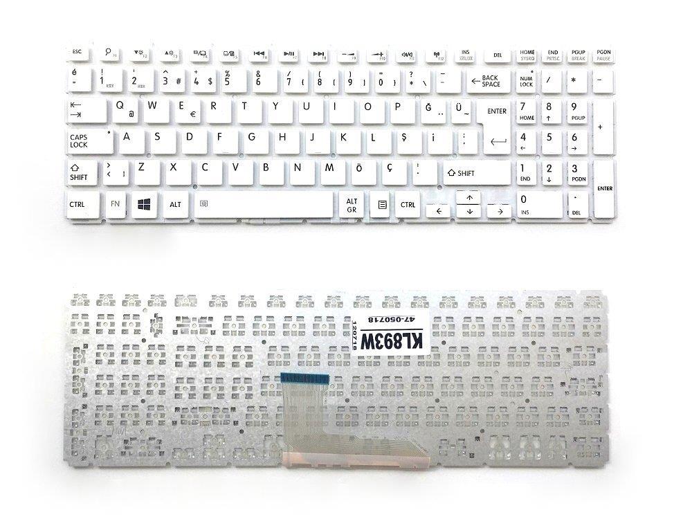Noteware Toshiba Uyumlu Satellite Uyumlu L50B L50D-B L55DT-B L55T-B Laptop Klavyesi Tuþ Takýmý Beyaz