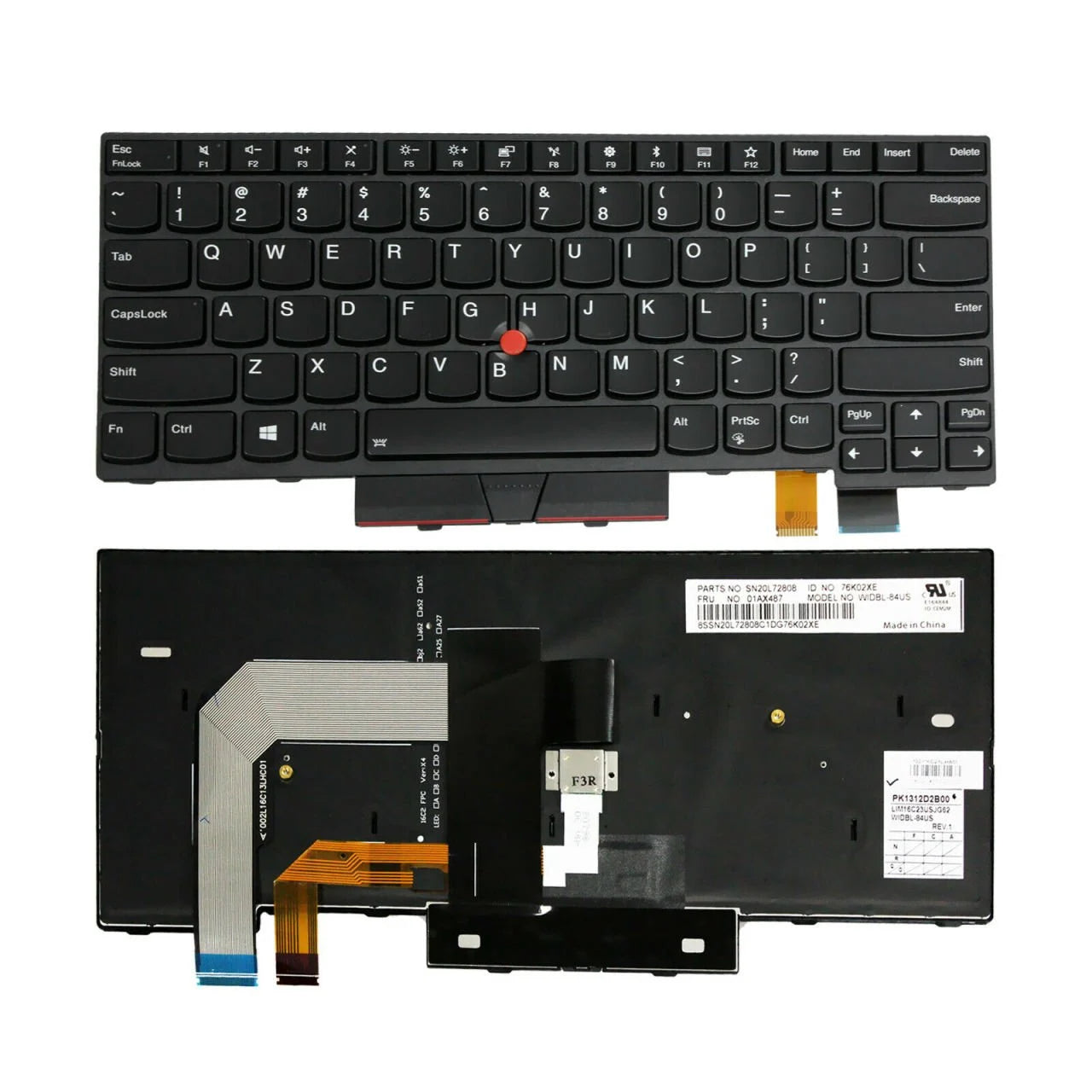 Noteware Original Lenovo ThinkPad T470 Series Compatible LED Backlit US Keyboard