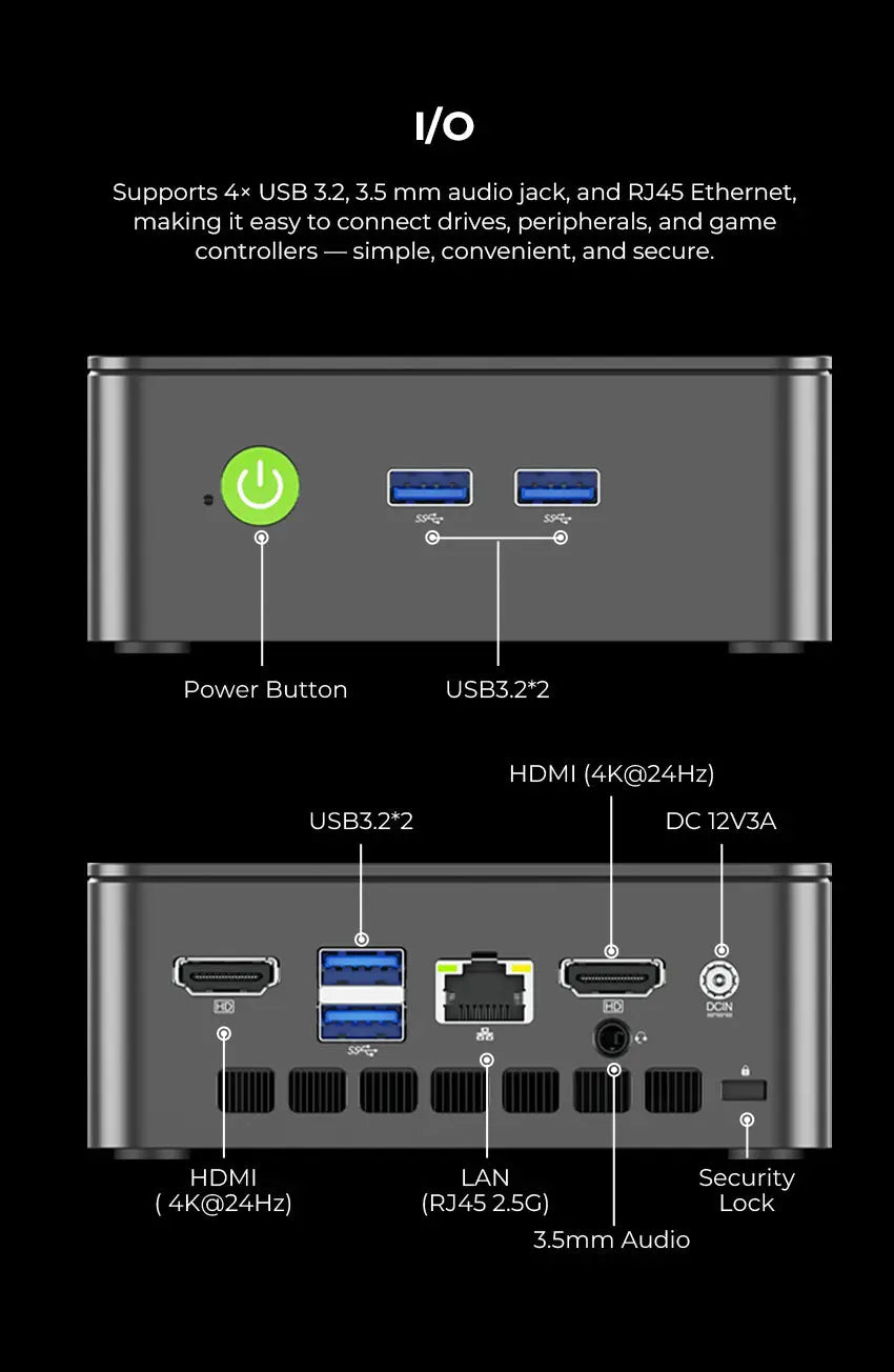 GMKtec NucBox G3 Pro Mini Bilgisayar Intel® Core™ i3-10110U — Ön Sipariş
