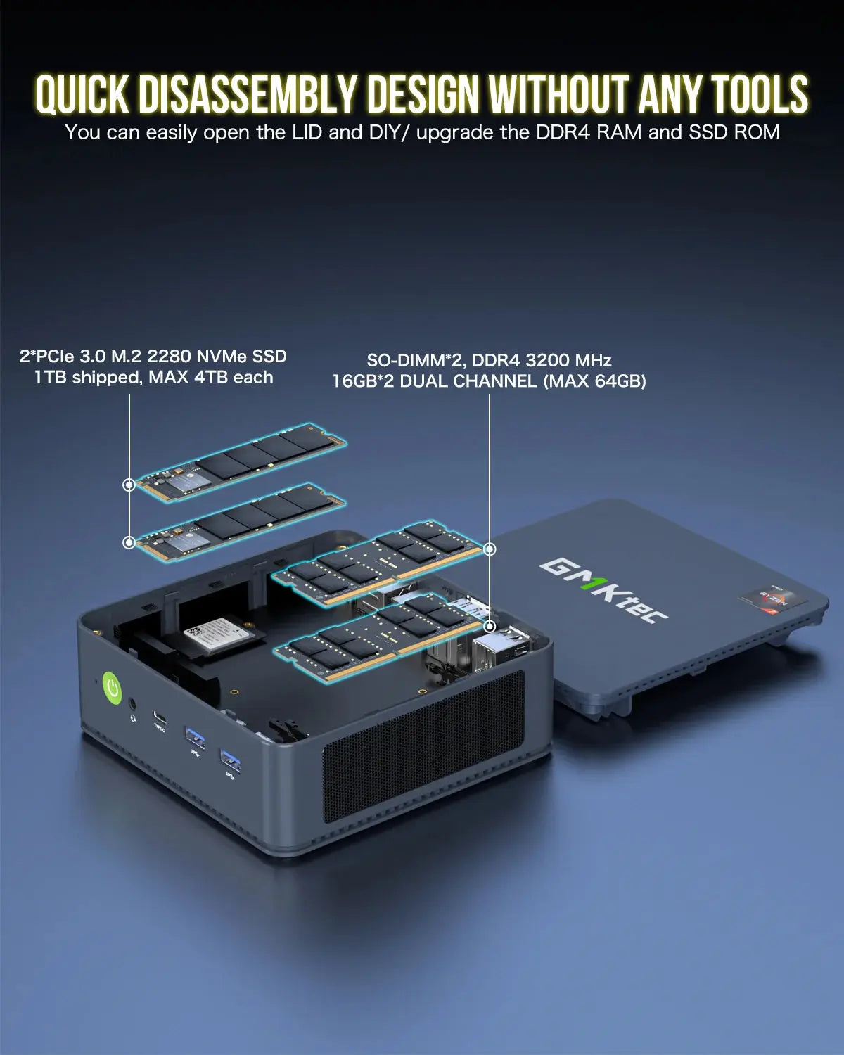 GMKtec NucBox M5 Plus Mini Bilgisayar AMD Ryzen™ 7 5825U — Ön Sipariş