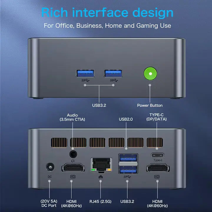 GMKtec NucBox M2 Mini Bilgisayar Intel® 11th Core™ i7 11390H — Ön Sipariş