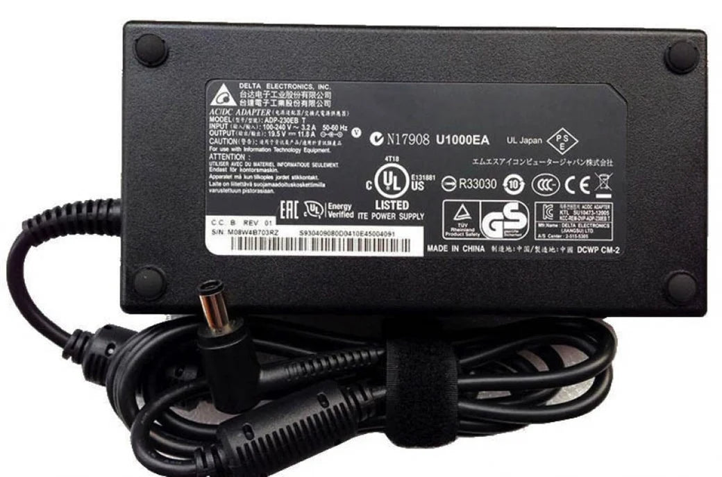 230W ADP-230EB T AC Adapter Asus ROG MSI Acer Predator Gaming Laptop Şarj 19.5V 11.8A 7.4mm x 5.0mm