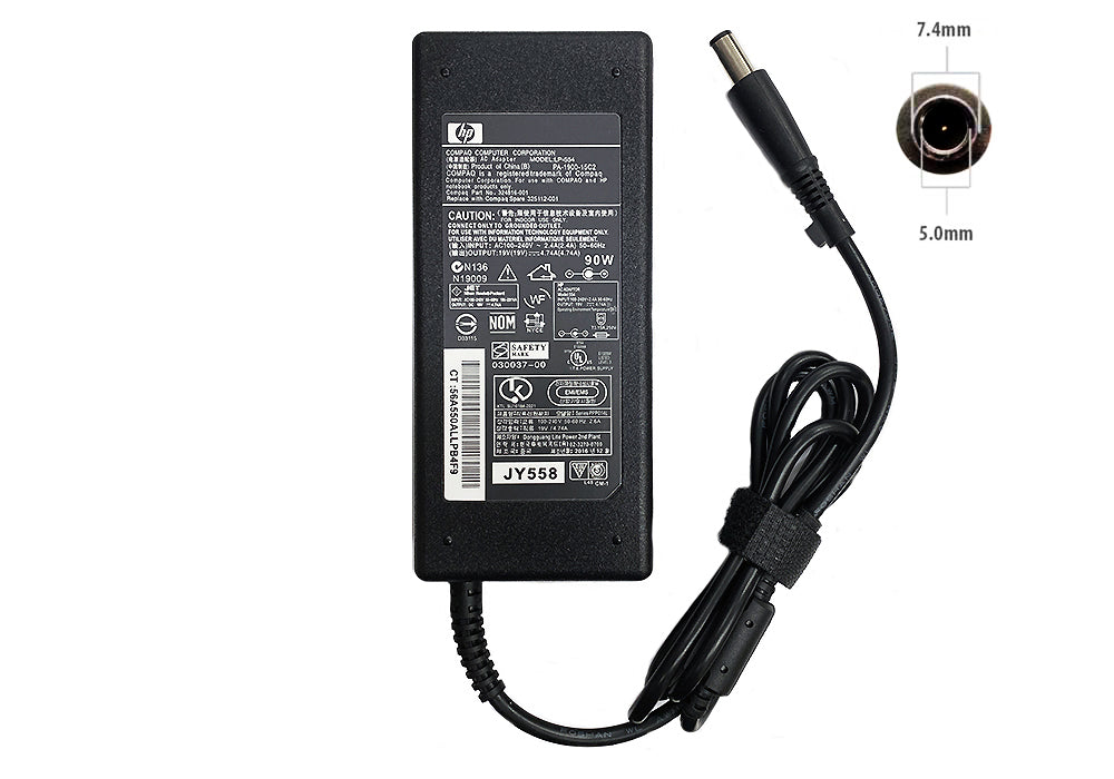Orijinal HP 19V 4.74A 90W AC Adaptör 7.4x5.0mm Compaq EliteBook ProBook 463955-001