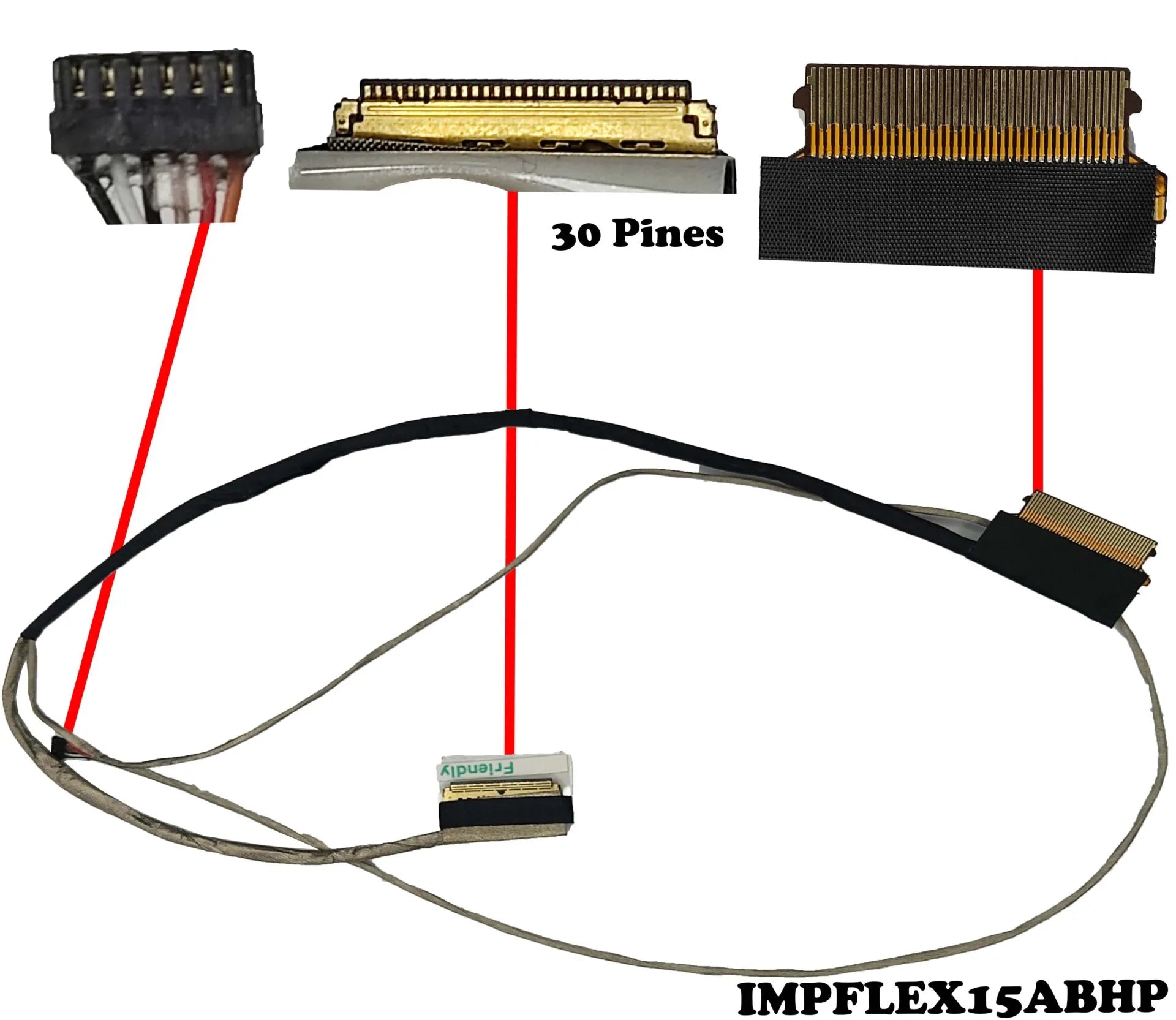 Orijinal HP Pavilion 15-AB 15-AN LCD Ekran Kablosu DDX15ALC000 809028-001 30-Pin LVDS