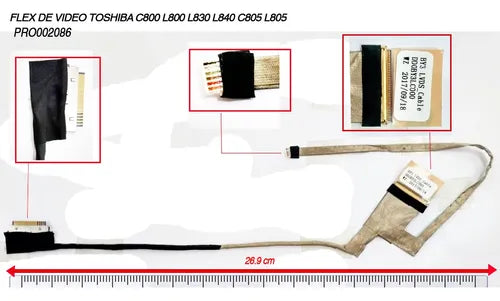 Noteware Toshiba Uyumlu Satellite C800 L800 L830 L840 C805 L805 LCD Video Flex Ekran Kablosu - DD0BY3LC000