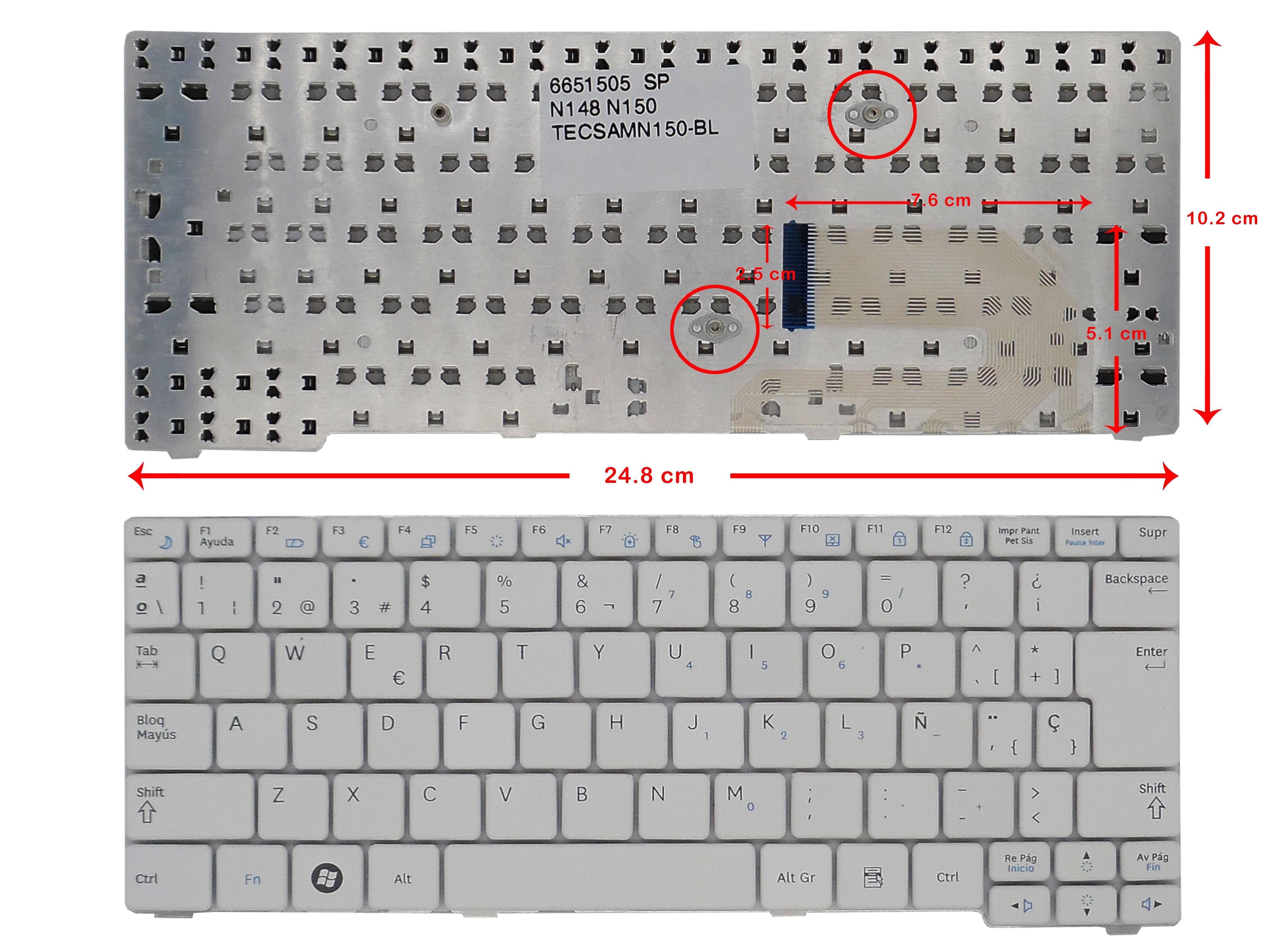 Orijinal Samsung N150 N143 N145 N148 N128 N158 NB30 NB20 N102 Klavye Tuş Takımı Beyaz