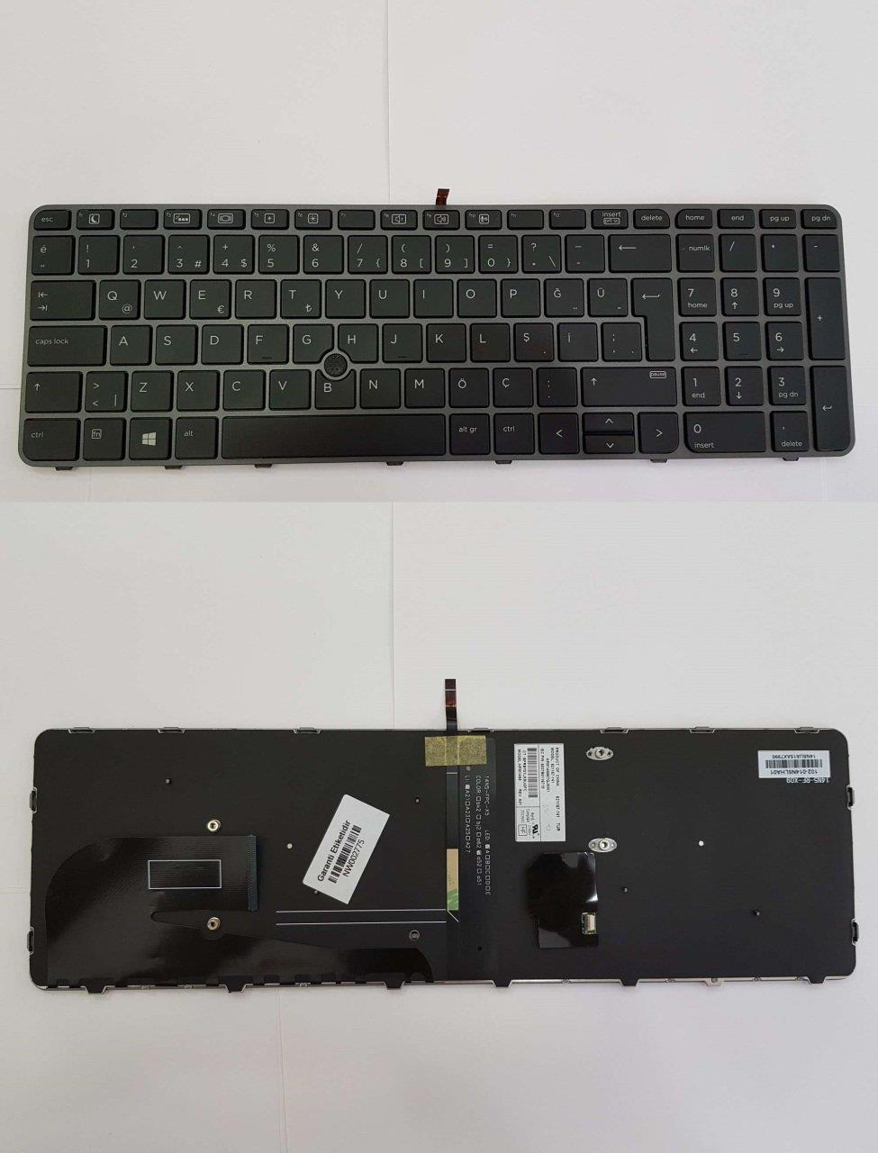 Noteware HP Uyumlu EliteBook uyumlu 850 G3 (Y3C08EA) Türkçe Notebook Klavyesi