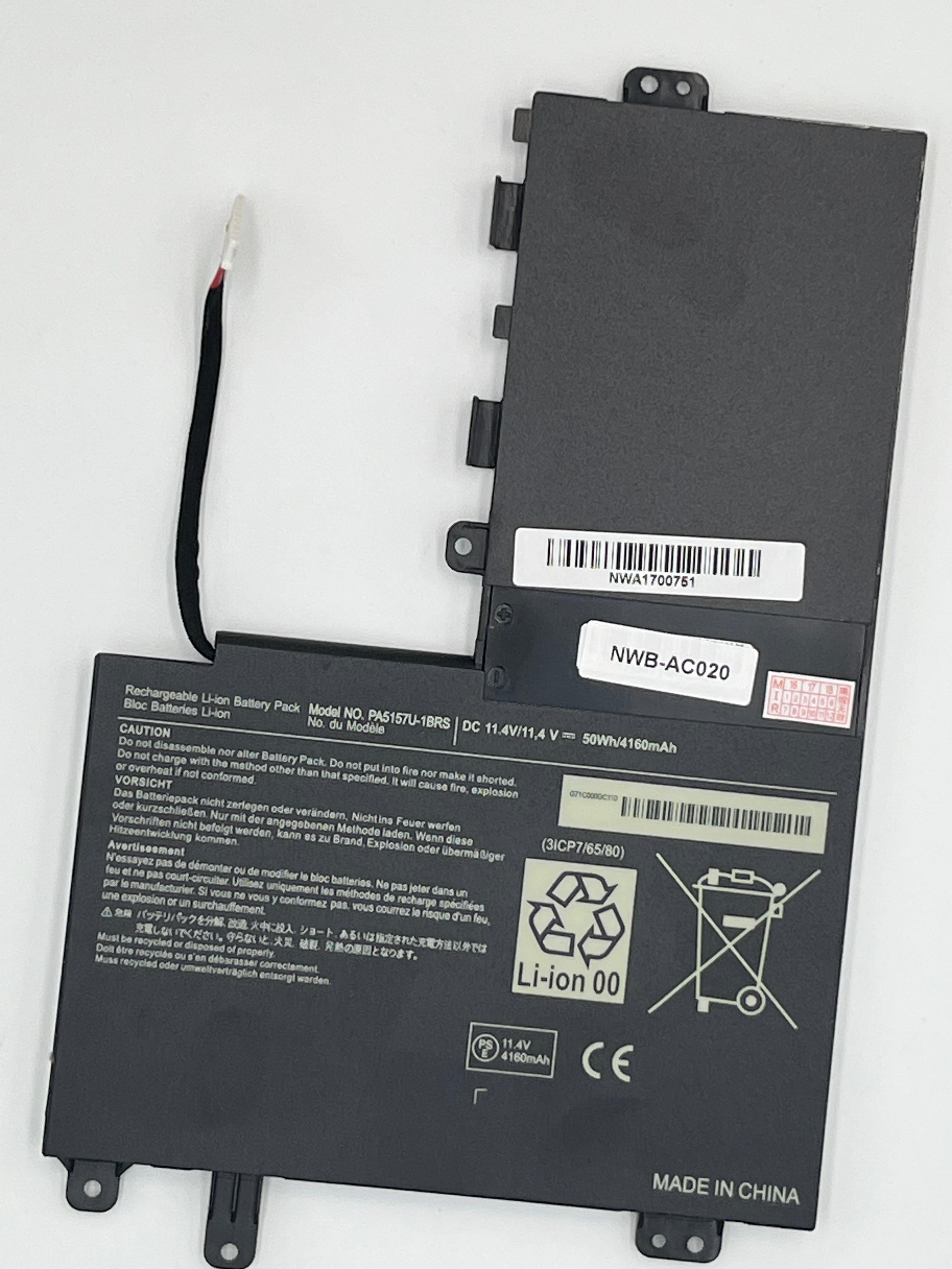 Noteware Toshiba Uyumlu Satellite E45T E55T M40T M50 U40T U50T U940 Batarya Pil - PA5157U-1BRS 11.4V 3900mAh