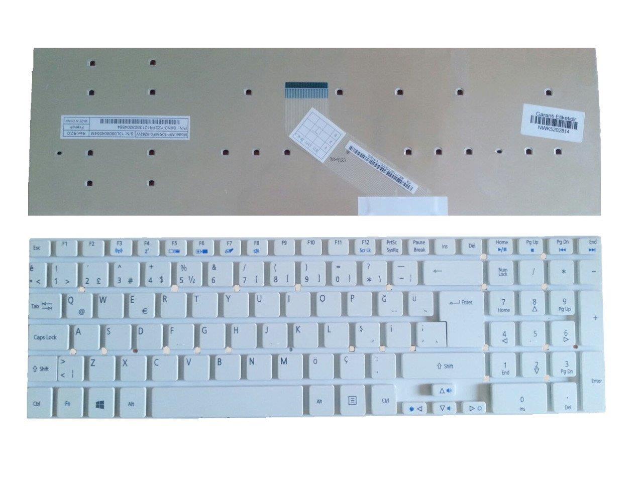 NotewareAcer Compatible Aspire Compatible P5WS0 MP-10K36TQ-6981 E1-570 5830 5855 TS11 White Notebook Keyboard