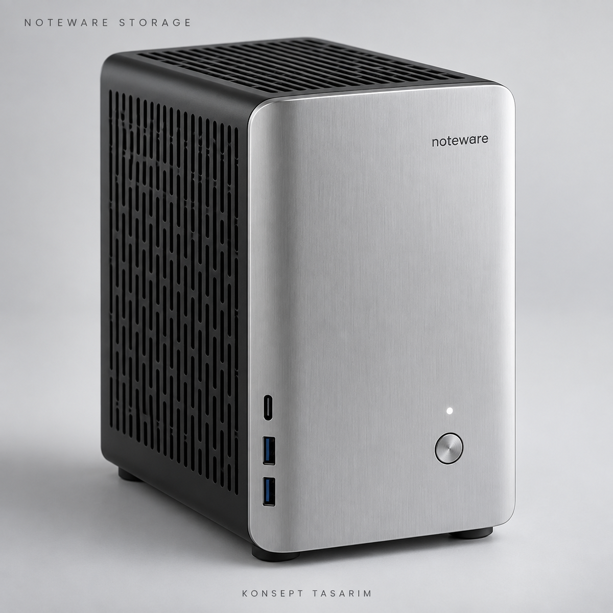 Noteware storage-hero — konsept tasarım; nihai ürün doğrulaması bekleniyor